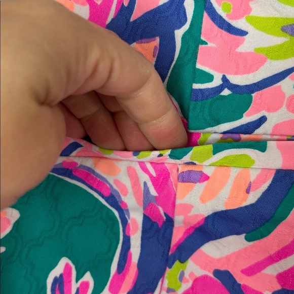 Lilly Pulitzer Pink and Green Floral Pants - Size 6 - Picture 8 of 9